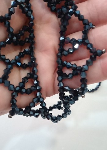 Lacivert Boncuklu Gotik Kolye Seti - Görsel 2