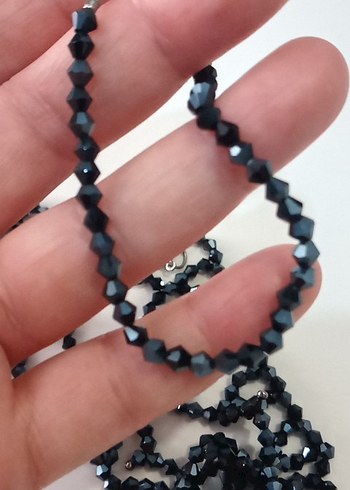 Lacivert Boncuklu Gotik Kolye Seti - Görsel 3