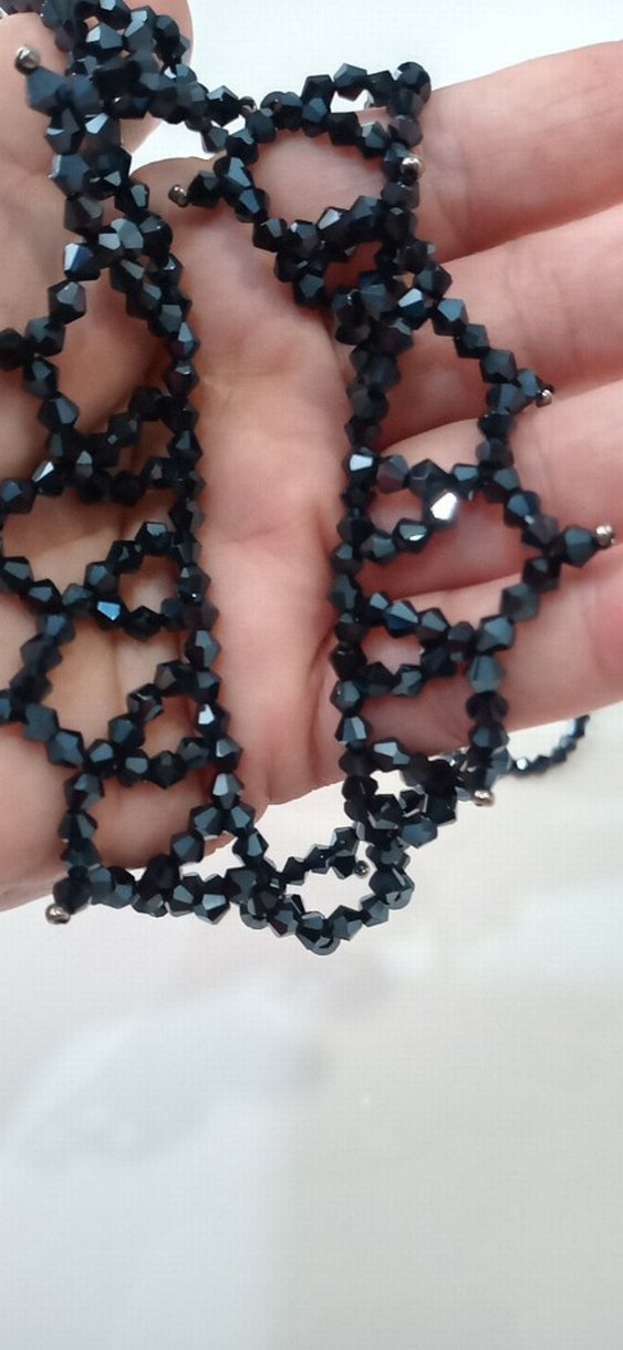 Lacivert Boncuklu Gotik Kolye Seti - Görsel 2