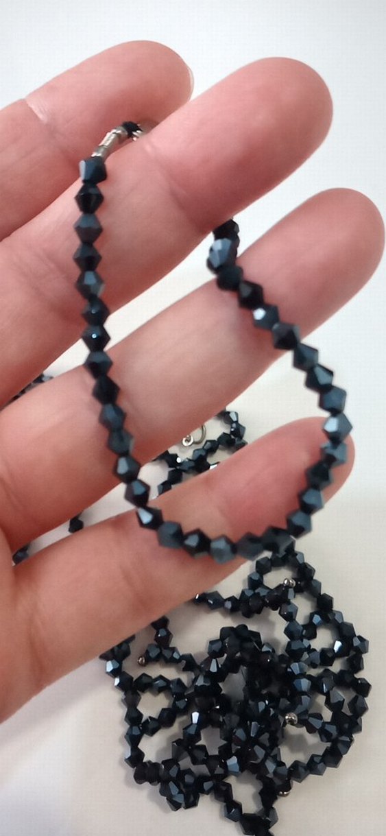 Lacivert Boncuklu Gotik Kolye Seti - Görsel 3