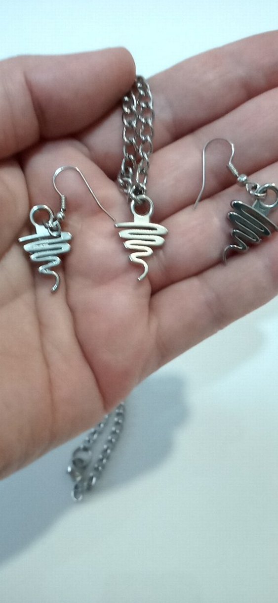 Yılan Desenli Zincirli Kadın Takı Seti - Görsel 5