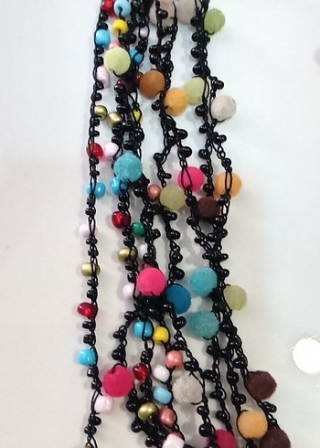 Renkli Boncuklu  Bohem  Kolye - Görsel 4