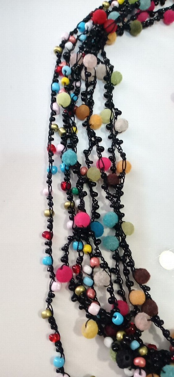 Renkli Boncuklu  Bohem  Kolye - Görsel 4