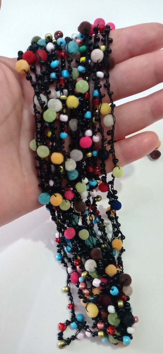 Renkli Boncuklu  Bohem  Kolye - Görsel 3