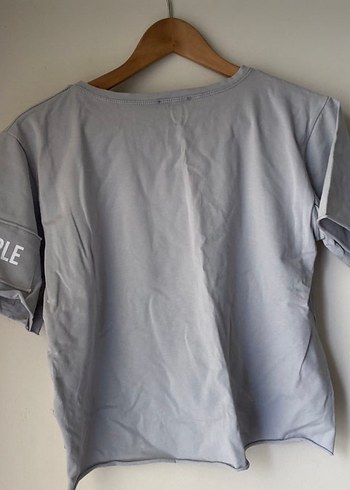 Gri Baskılı Pamuklu Kısa Kollu Tişört - Görsel 2