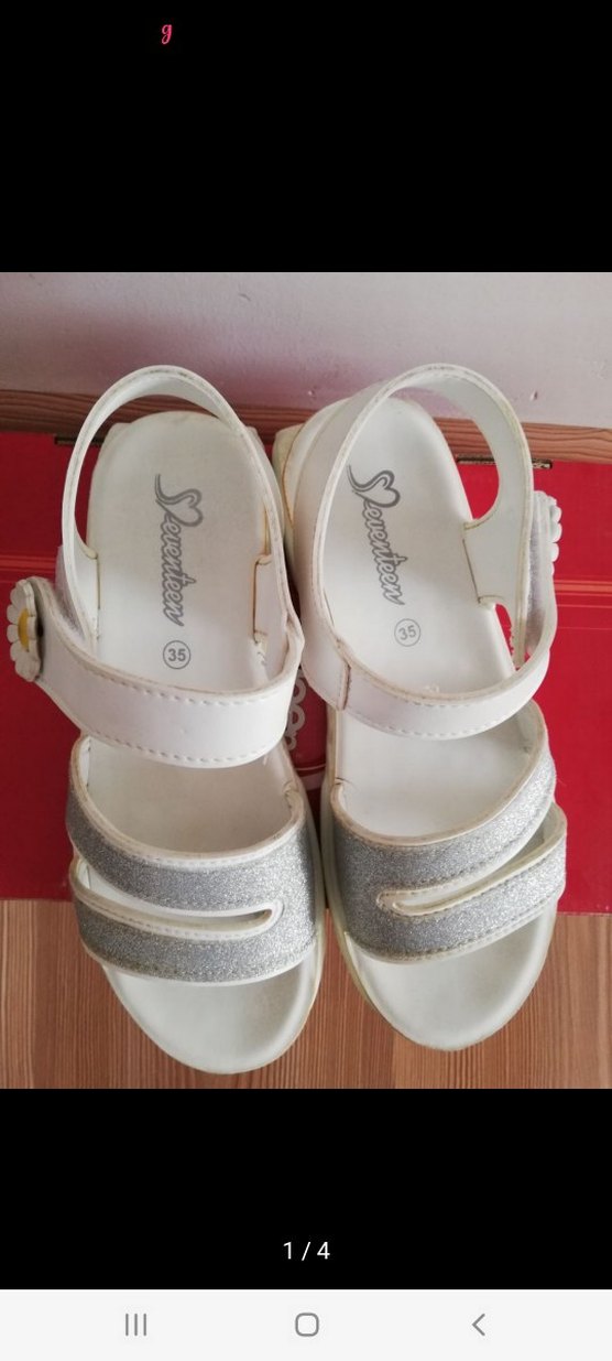 Kız Çocuk Beyaz Tokalı Sandalet - Görsel 2