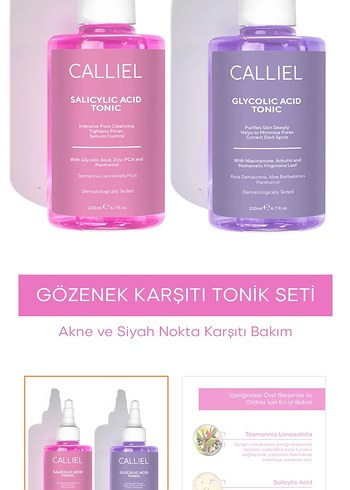 CALLIEL Gözenek Karşıtı Tonik Seti
