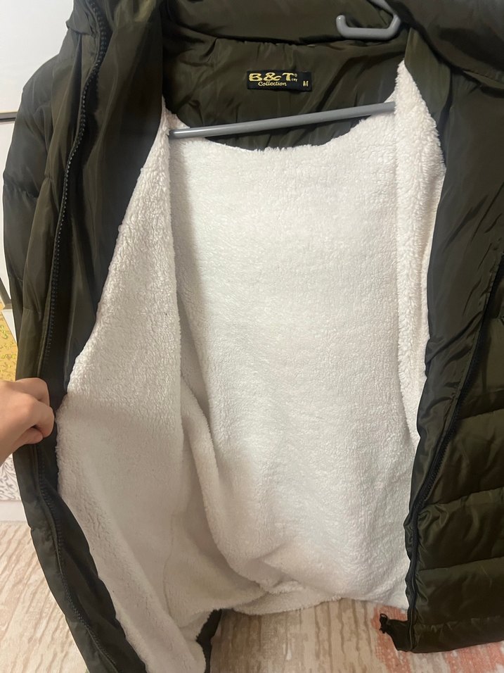 Koyu Yeşil Kürklü Kadın Kış Montu - Görsel 2