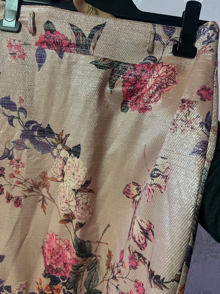 Çiçek Desenli Pembe Bohem Uzun Etek - Görsel 3