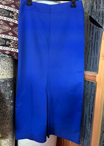 Uzun Mavi Kadın Etek - Görsel 2