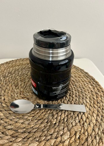 Beden siyah Renk thermos marka yemek termosu kaşıklı