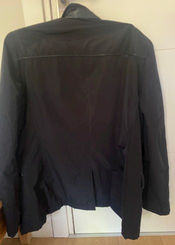 Düğmeli fermuarlı Siyah Deri Erkek Ceket - Görsel 2