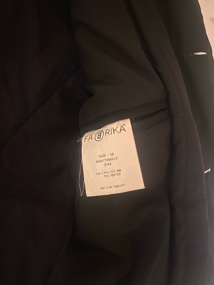 Düğmeli fermuarlı Siyah Deri Erkek Ceket - Görsel 4