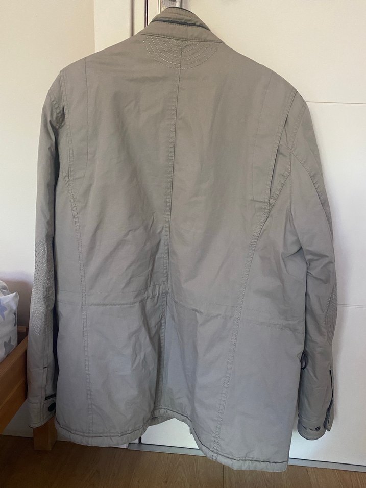 Gri Düğmeli Erkek Midi Mont - Görsel 2