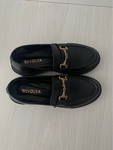 DİVOLYA loafer kadın gold tokalı 36 numara ayakkabı