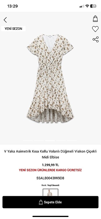 Koton Koton çiçekli elbise