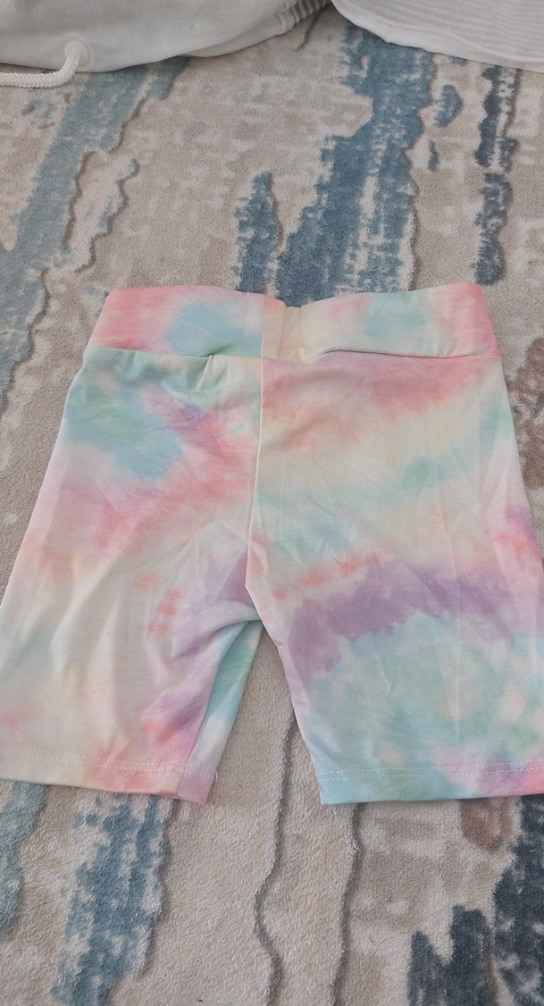 Kız Çocuk Bağlama Desenli Pastel Renkli Şort - Görsel 3