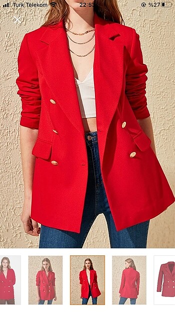 m Beden kırmızı Renk Blazer ceket