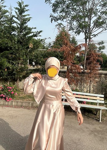 38 Beden camel Renk tesettürlü abiye