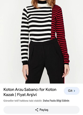 Koton Arzu Sabancı Çizgili Kazak