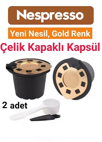 2 adet Nespresso Çelik Kapaklı Kapsül 