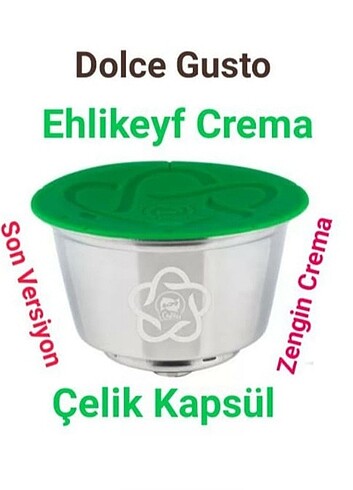 2 adet Dolce Gusto Yeşil ve Truncu kapak, Çelik Kapsül 