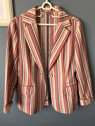 l Beden çeşitli Renk Çizgili blazer ceket