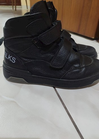 Hakiki deri Siyah Tokalı Erkek Street Style Bot - Görsel 3