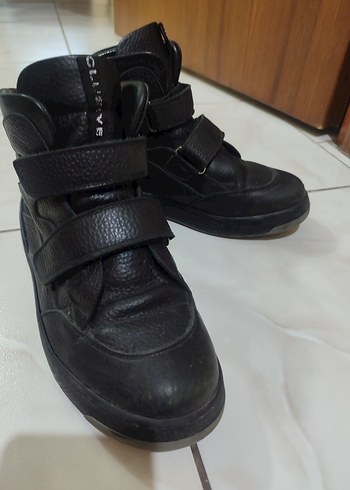 Hakiki deri Siyah Tokalı Erkek Street Style Bot - Görsel 2