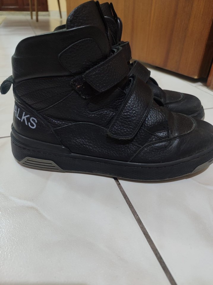 Hakiki deri Siyah Tokalı Erkek Street Style Bot - Görsel 3