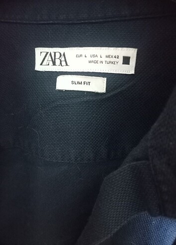 l Beden lacivert Renk Zara slim fit lacivet L beden gömlek