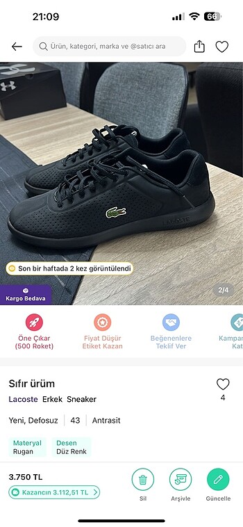 43 Beden Sipır ayakkabı