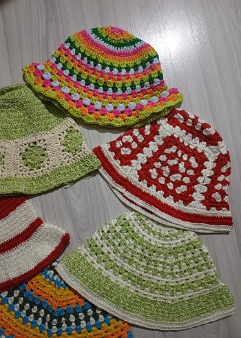 Renkli Bohem Örgü Kadın Şapkaları - Görsel 2