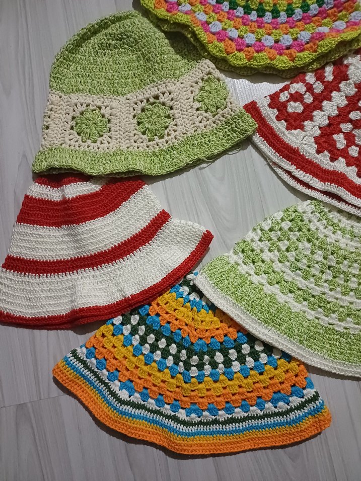 Renkli Bohem Örgü Kadın Şapkaları - Görsel 3