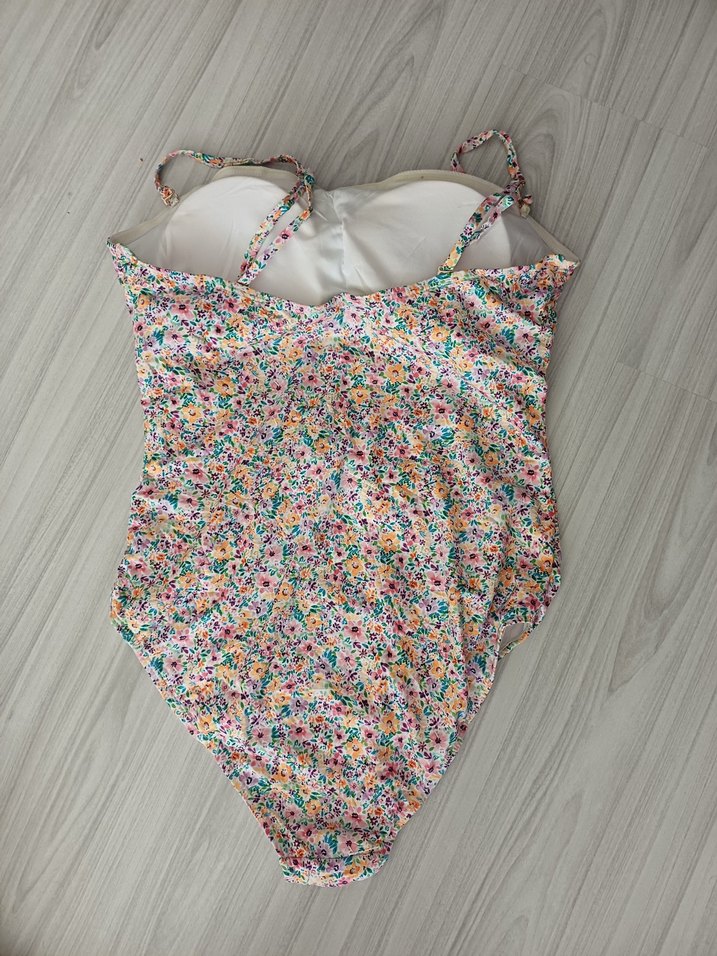 Çiçek Desenli İnce Askılı Kadın Mayo - Görsel 2