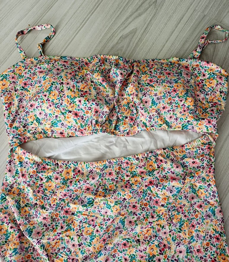 Çiçek Desenli İnce Askılı Kadın Mayo - Görsel 4