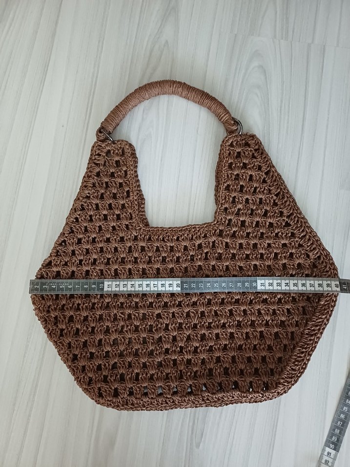 Kahverengi Örgü Kadın Çanta - Görsel 3