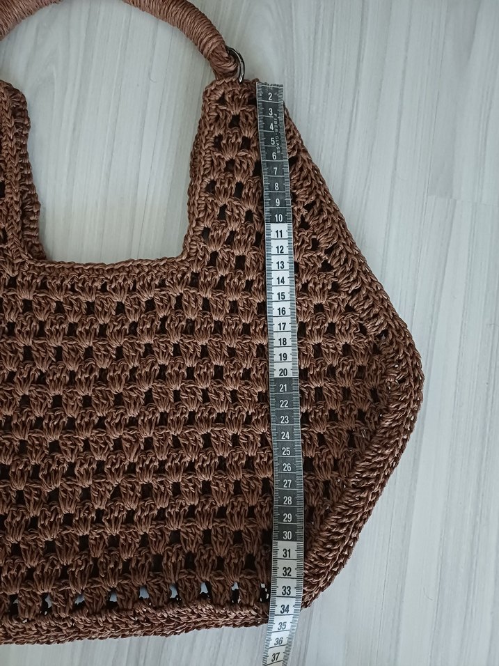 Kahverengi Örgü Kadın Çanta - Görsel 4