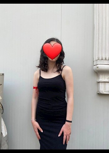 Siyah Pul Payetli Uzun Straplez Elbise - Görsel 3