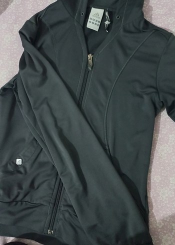 Siyah Kapüşonlu Fermuarlı Spor Ceket - Görsel 3