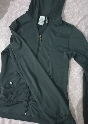 Siyah Kapüşonlu Fermuarlı Spor Ceket - Görsel 2