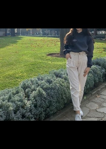 Gri Yüksek Bel pantolon - Görsel 2