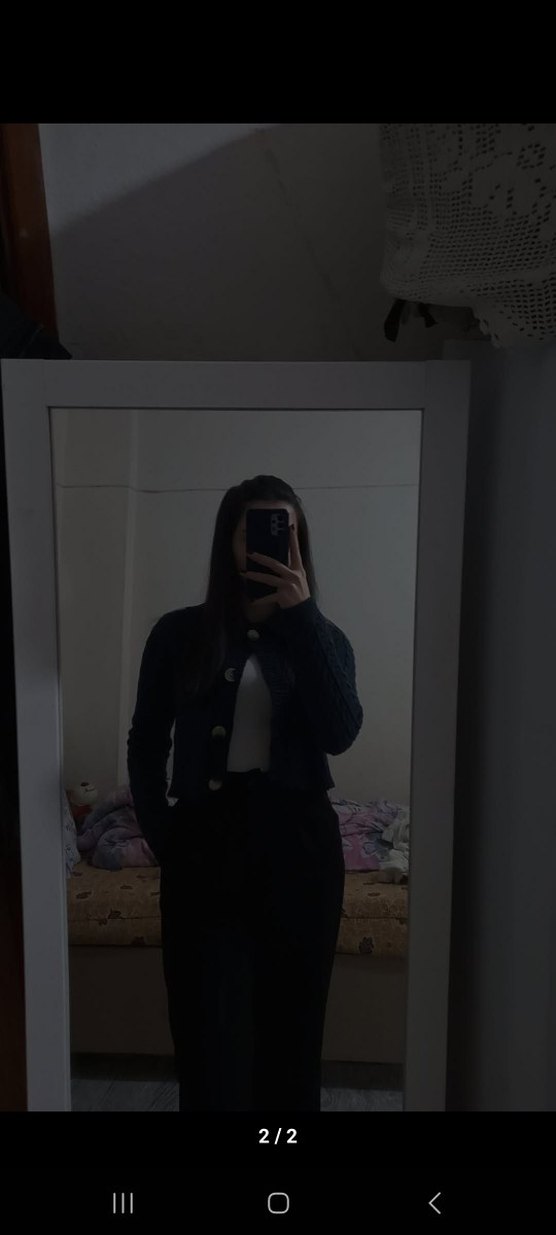 crop triko hırka - Görsel 2