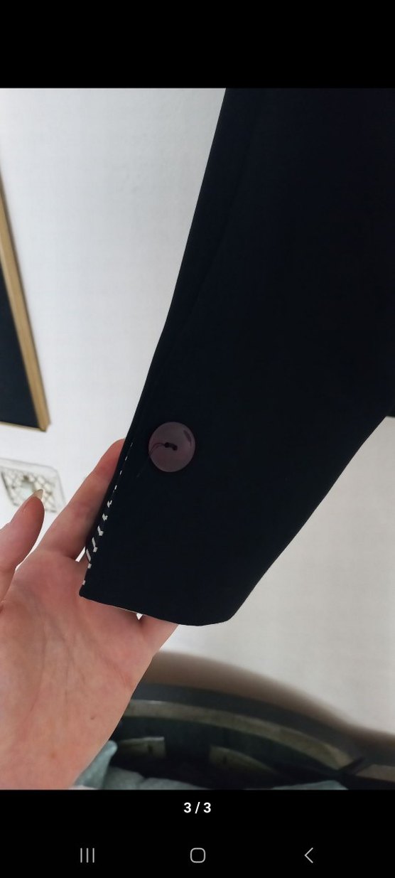 Düğmeli Siyah Kadın Blazer Ceket - Görsel 3