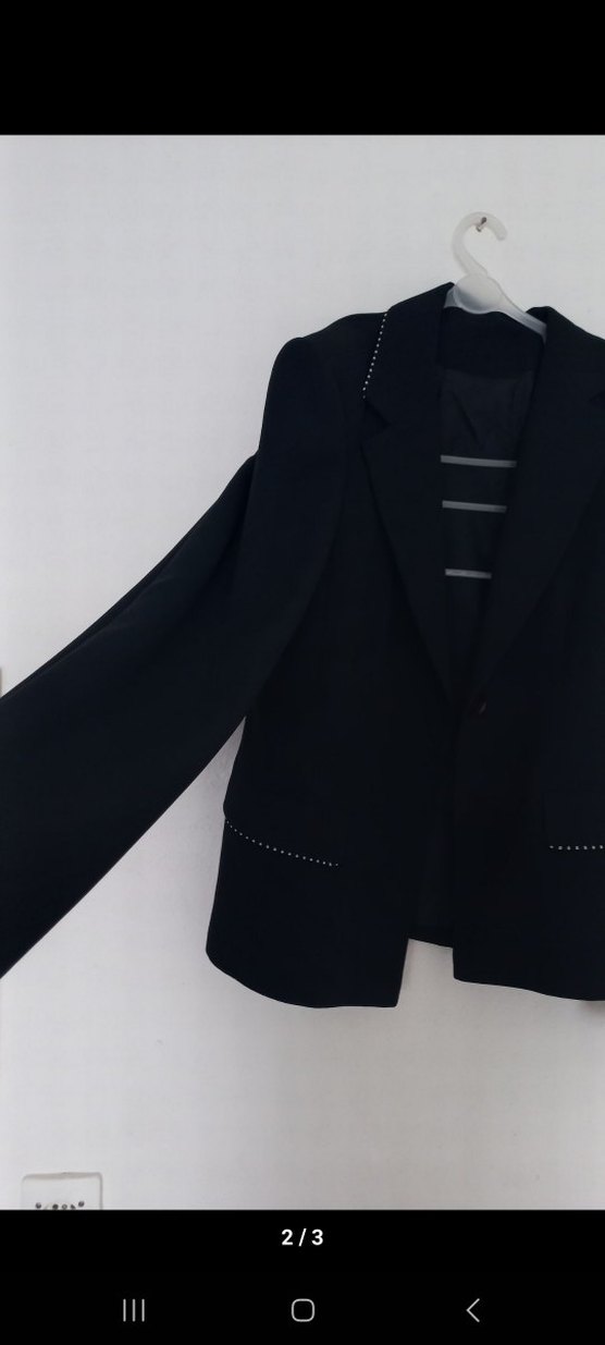 Düğmeli Siyah Kadın Blazer Ceket - Görsel 2