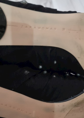 38,5 Beden siyah Renk Siyah Pilili Nakışlı Stiletto Topuklu Kadın Bot