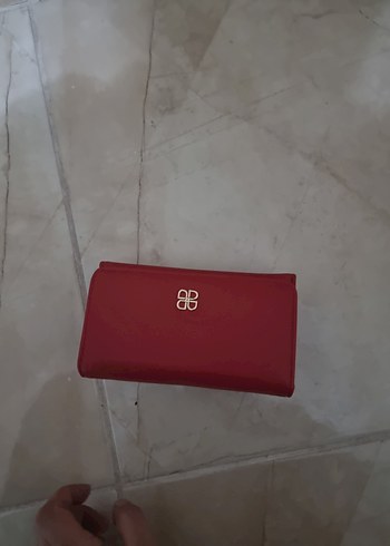 Bordo Deri Tokalı Kadın Portföy Cüzdan