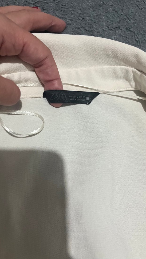 Bej Kemerli Beyaz Kadın Keten Midi Gömlek - Görsel 5