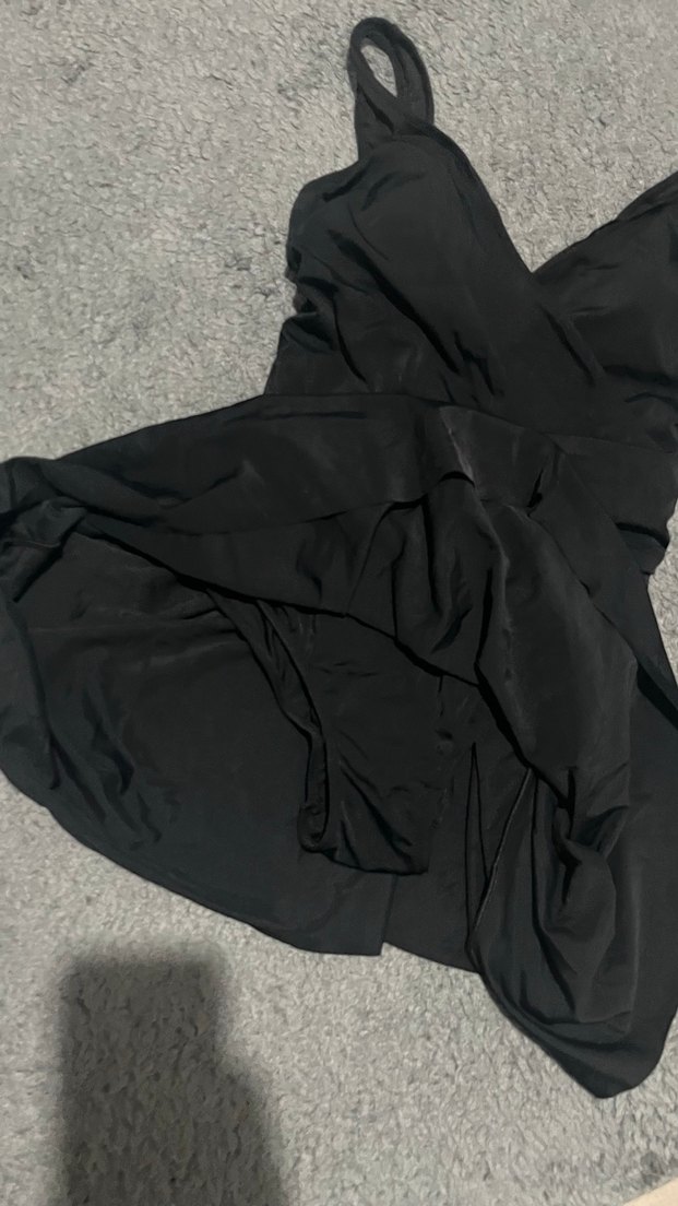 Siyah Drapeli Strappy Midi Mayo - Görsel 2