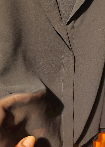 Siyah, Salaş,Midi Boy bluz(üzerinde şifon parça detay) - Görsel 2